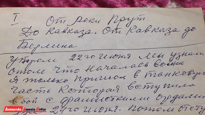 Лист з фронту Анатолія Воробйова