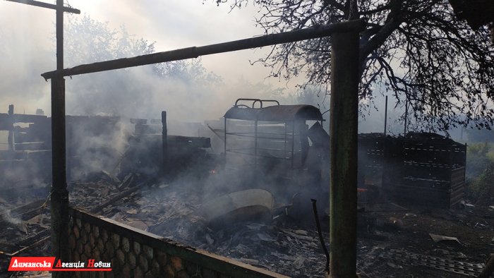 В Курисово всем селом тушили пожар