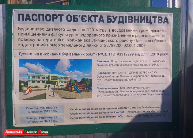 В Крыжановке продолжается строительство детского сада (фото)