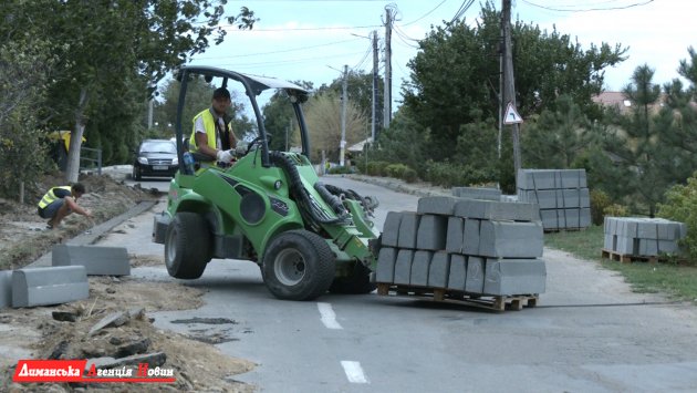 В Визирке проходит строительство пешеходной дорожки (фото)
